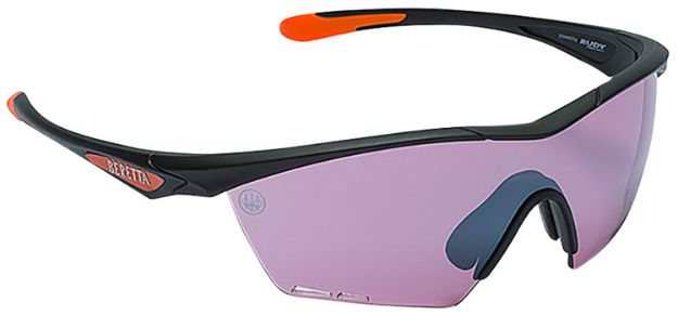 Picture of Beretta USA OC031A2354039AUNI Clash Shooting Glasses Purple Lens Black with Orange Accents Frame