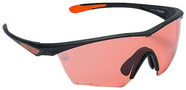 Picture of Beretta USA OC031A2354039FUNI Clash Shooting Glasses Scarlet Lens Black with Orange Accents Frame