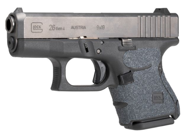 Picture of Hogue 18649 Wrapter Adhesive Grip made of Heavy Grit with Black Finish for Glock 26, 27, 33 Gen 4