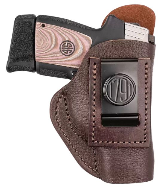 Picture of 1791 Gunleather FCD3BRWL Fair Chase  IWB Size 03 Classic Brown Deer Hide Belt Clip Compatible w/Ruger LC9/Glock 42/43/43X  Left Hand