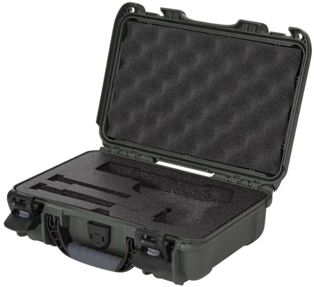 Picture of Nanuk 909CLASG6 909 Classic Gun Case Waterproof & Airline Approved Olive Polyethylene w/ Closed-Cell Foam 11.44" L x 7" W x 3.68" H Interior Dimensions