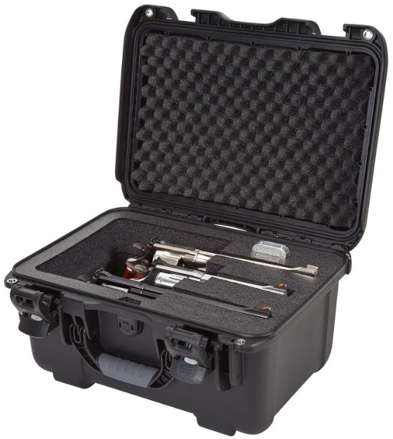 Picture of Nanuk 918REV01 918 3 Up Revolver Case Black Polymer w/ Foam Padding & Latches 14.90" L x 9.80" W x 8.60" H Interior Dimensions