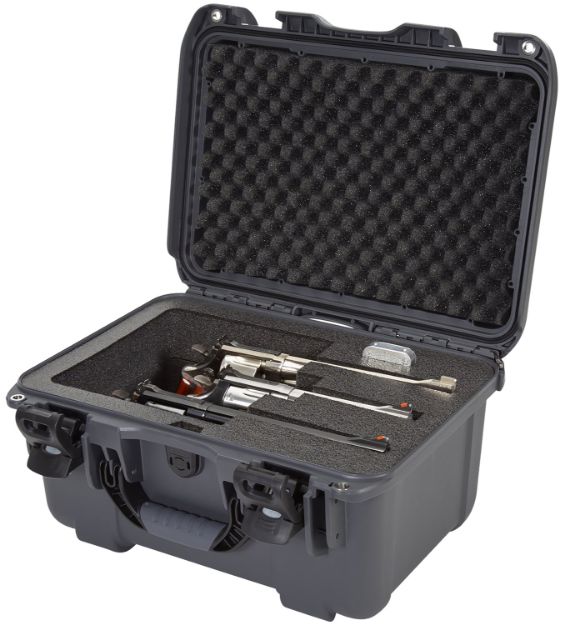 Picture of Nanuk 918REV07 918 3 Up Revolver Case Graphite Polymer w/ Foam Padding & Latches 14.90" L x 9.80" W x 8.60" H Interior Dimensions