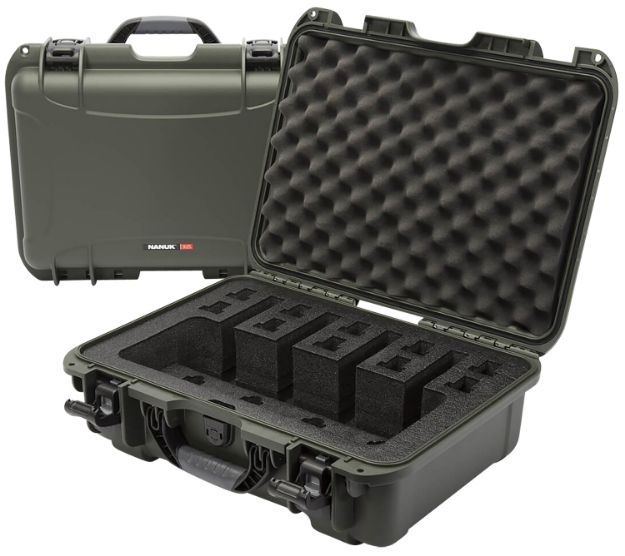 Picture of Nanuk 9254UP6 925 4 UP Pistol Case Waterproof Olive Resin w/ Closed-Cell Foam Padding 17" L x 11.80" W x 6.40" H Interior Dimensions