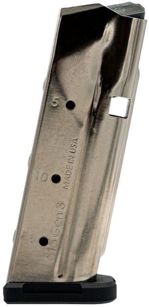 Picture of Shield Arms SAS15NGEN3 S15 Magazine Gen 3 15rd Flush 9mm Luger Fits Glock 48/43X Nickel Steel