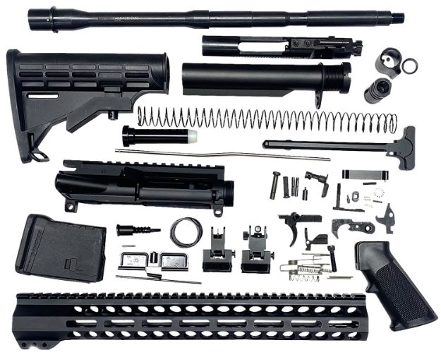 Picture of Bowden Tactical J27113 AR Rifle Build Kit  Complete, 13" M-Lok Handguard, Mil-Spec Parts, Flip Up Sights