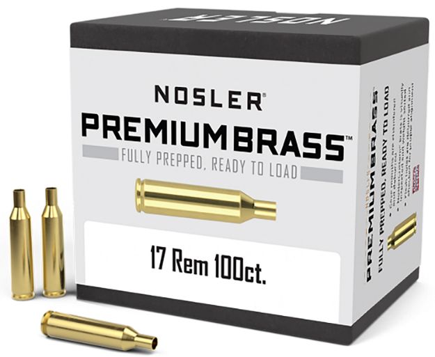 Picture of Nosler 10128 Premium Brass Unprimed Cases 17Rem Rifle Brass 100/Box