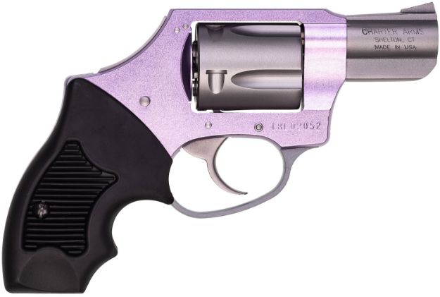 Picture of Charter Arms 53841 Undercover Lite Lavender Lady Small 38 Special, 5 Shot 2" Stainless Steel Barrel & Cylinder, Lavender Aluminum Frame w/Black Finger Grooved Rubber Grip, Concealed Hammer