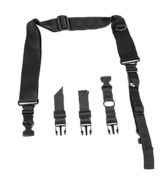 Picture of NcStar AARS2PB VISM Sling Extra Wide Adjustable Bungee Black Nylon Strap w/Elastic Shock-Cord