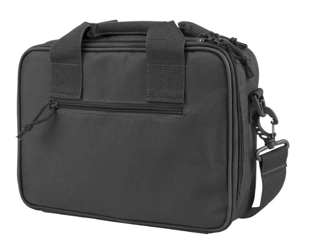 Picture of NcStar CPDX2971U VISM Double Pistol Range Bag w/Mag Pouches Heavy Duty Lockable Zippers For Compliance Padded Carry Handles Adjustable Shoulder Strap Urban Gray