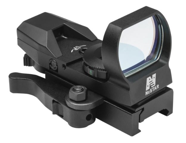 Picture of NcStar D4BQ Red Four Reticle Reflex  Black Anodized 1 x 0.95" x 1.34" 3 MOA Red Dot Multi Reticle QR Mount