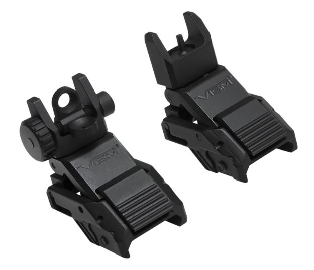 Picture of NcStar VMARFLC Pro Series Flip Up Front and Rear Sights  Black Flip Up for AR-Platform