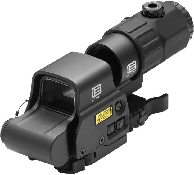 Picture of Eotech HHSV HHS V EXPS & G45 Magnifier Matte Black 1x/5x 1.20" x 0.85" 4 x 1 MOA Red Dots/68 MOA Ring