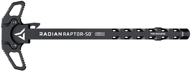 Picture of Radian Weapons R0006 Raptor SD Ambi Charging Handle, Black, Gas Ported Shaft, Fits Mil-Spec AR-15/M16 Platform