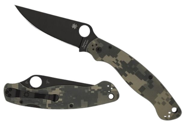 Picture of Spyderco C36GPCMOBK2 Military 2  4" Folding Plain Black DLC CPM S30V SS Blade/ Digital Camo G10 Handle Includes Pocket Clip