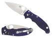 Picture of Spyderco C101GPDBL2 Manix 2  3.37" Folding Plain Satin CPM S110V Blade/Dark Blue Textured G10 Handle Includes Pocket Clip