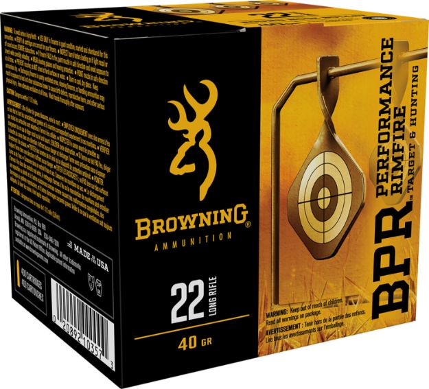 Picture of Browning Ammo B194122400 BPR Performance Rimfire  22LR 40gr Lead Round Nose 400 Per Box/4 Case