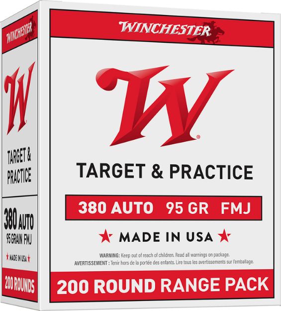 Picture of Winchester Ammo USA380W USA  380ACP 95gr Full Metal Jacket 200 Per Box/5 Case