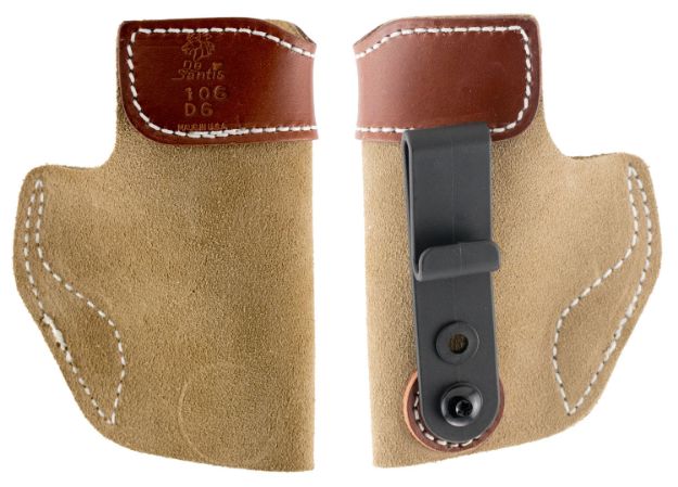 Picture of DeSantis Gunhide 106NBD6Z0 Sof-Tuck  IWB Natural Leather/Suede Belt Clip Compatible w/Glock 43 Left Hand