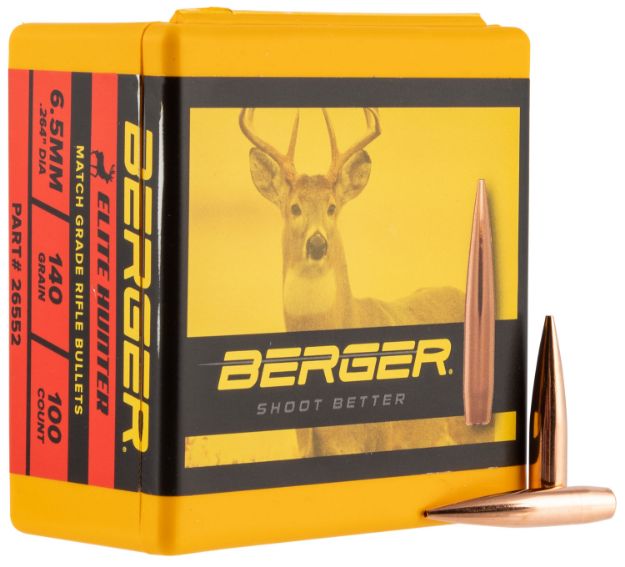 Picture of Berger Bullets 26552 Elite Hunter Match Grade 6.5mm 140gr Boat Tail 100/Box