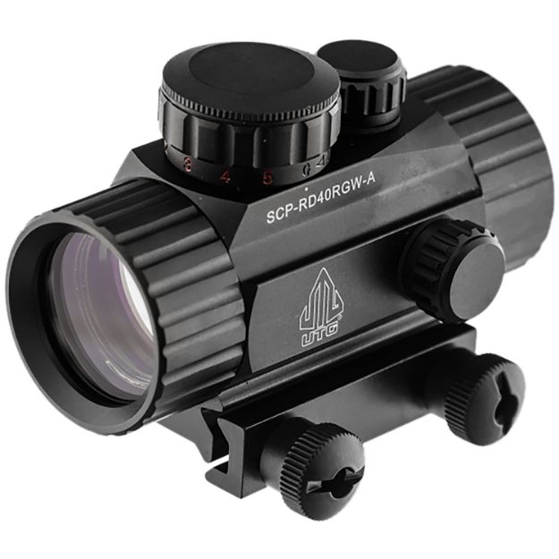 Picture of UTG SCPRD40RGWA 3.8" ITA Red/Green CQB Dot Sight  Black Anodized 1 x 38 mm 4 MOA  Red/Green CQB Dot