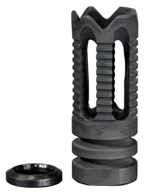 Picture of Yankee Hill 285C2 Phantom Flash Hider Black Steel with 1/2"-28 tpi Threads & Teeth for 5.56x45mm NATO AR-Platform