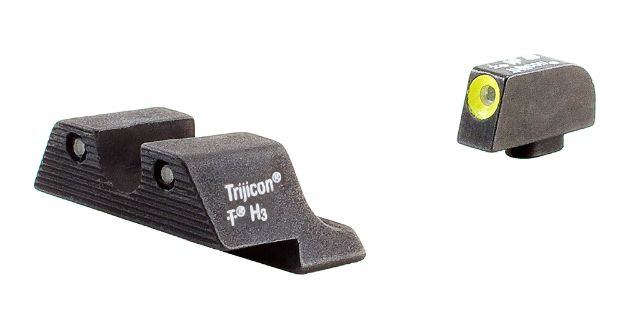 Picture of Trijicon 600540 HD Night Sights  Green/Tritium Yellow Outline Front Sight-Green Tritium Black Outline Rear Sight Glock Glock 17/17L/19 Standard Frame