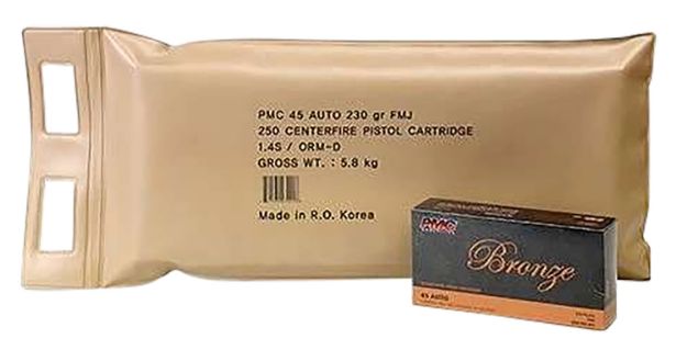 Picture of PMC 45ABP Bronze Battle Pack 45ACP 230gr Full Metal Jacket 250 Per Box/3 Case