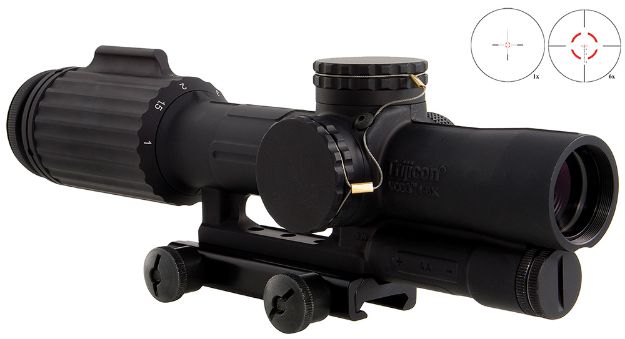 Picture of Trijicon 1600000 VCOG  Black Hardcoat Anodized 1-6x 24mm LED Illuminated Red Segmented Circle w/Crosshair 223 55gr Reticle