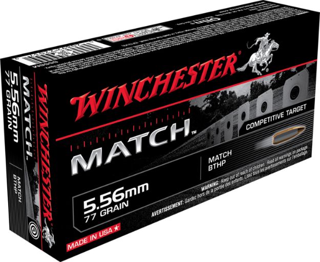 Picture of Winchester Ammo S556M Match  5.56x45mmNATO 77gr Sierra MatchKing BTHP 20 Per Box/10 Case