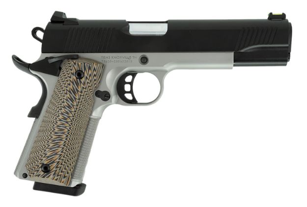 Picture of SDS Imports 10100803 1911 D10 FO 10mm 8+1 5" Black Cerakote Stainless Steel Slide Tan/black G10 Grip