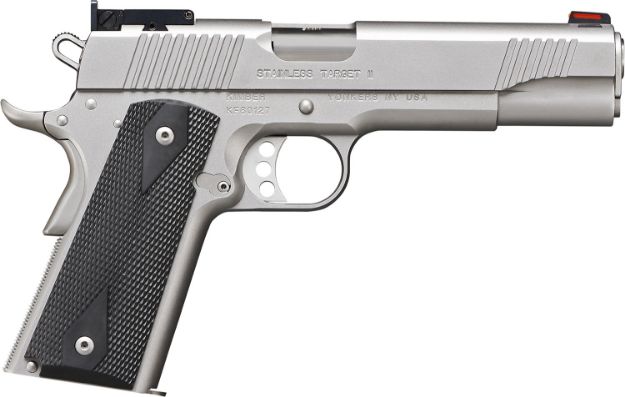 Picture of Kimber Mfg.,inc 3200107CA Stainless Target II (CA) 10mm 8+1 5" Satin Silver Front Serrations Stainless Steel Slide Black Synthetic Double-Diamond Checkering Grip