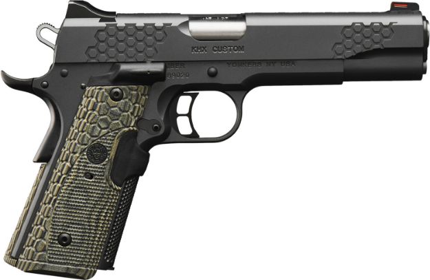 Picture of Kimber Mfg.,inc 3000358 KHX Custom 45 ACP 8+1 5" Front Serrations Stainless Steel Slide Gray KimPro II G-10 Grip