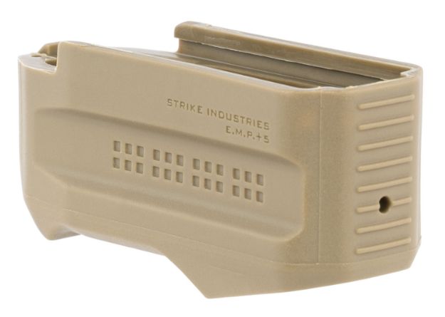 Picture of Strike Industries EMP+5FDE Enhanced Magazine Plate  made of Polymer with Flat Dark Earth Finish for Magpul PMAG Gen M3 (Adds 5rds)