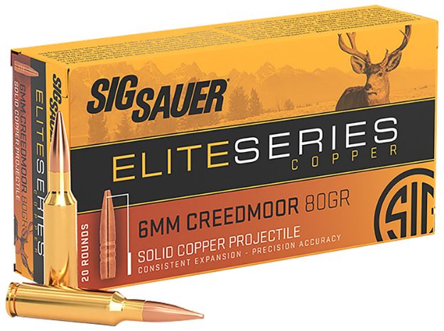 Picture of Sig Sauer E6MMCH120 Elite Copper Hunting  6mmCreedmoor 80gr Copper Solid 20 Per Box/10 Case