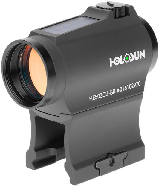 Picture of Holosun HE503CUGR 503  Black Anodized 1x 20 mm 2 MOA Green Dot/65 MOA Circle Multi Reticle