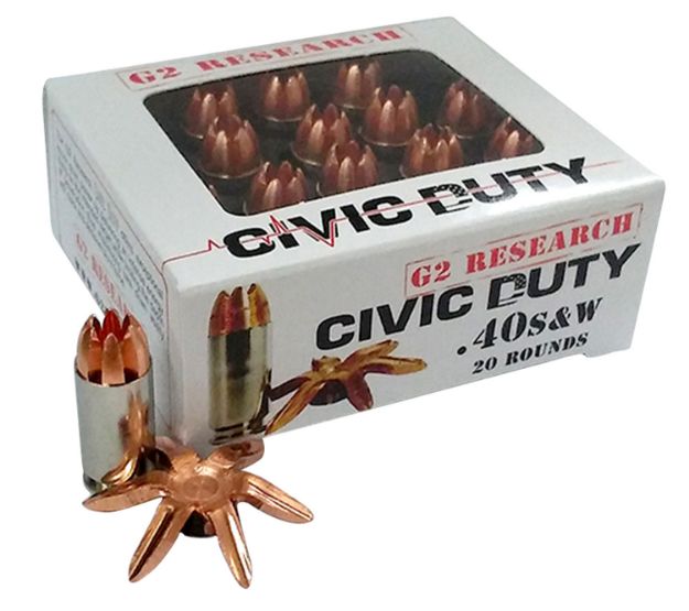 Picture of G2 Research G00620 Civic Duty  40S&W 122gr Copper Expansion Projectile 20 Per Box/25 Case