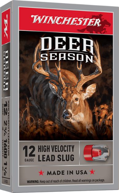 Picture of Winchester Ammo X12DS Deer Season High Velocity 12Gauge 2.75" 1 1/8oz Slug Shot 5 Per Box/20 Case