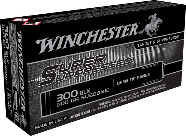 Picture of Winchester Ammo SUP300BLK Super Suppressed  300Blackout 200gr Open Tip Range 20 Per Box/10 Case