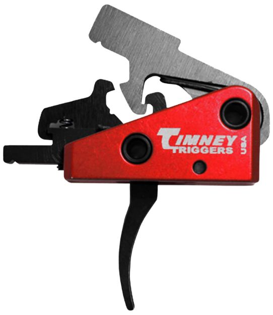 Picture of Timney Triggers 662S Targa Short Trigger  Two-Stage Curved Trigger with 2 lbs Draw Weight & Black/Red Finish for AR-Platform