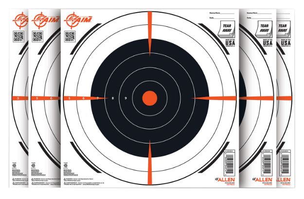 Picture of EZ-Aim 15334100 Shooting Target  Bullseye Paper Hanging 12" x 12" Black/White 100 Per Pack