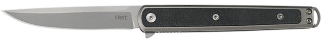 Picture of CRKT 7123 Seis  3.32" Folding Plain Bead Blasted 4116 Stainless Steel Blade/Black GRN Handle Includes Pocket Clip