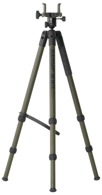 Picture of Bog-Pod 1159188 DeathGrip Infinite Tripod, Aluminum with Black/OD Green Finish, Ball Head Mount, Hybrid Foot & DeathGrip Clamping System 6.5"-59"