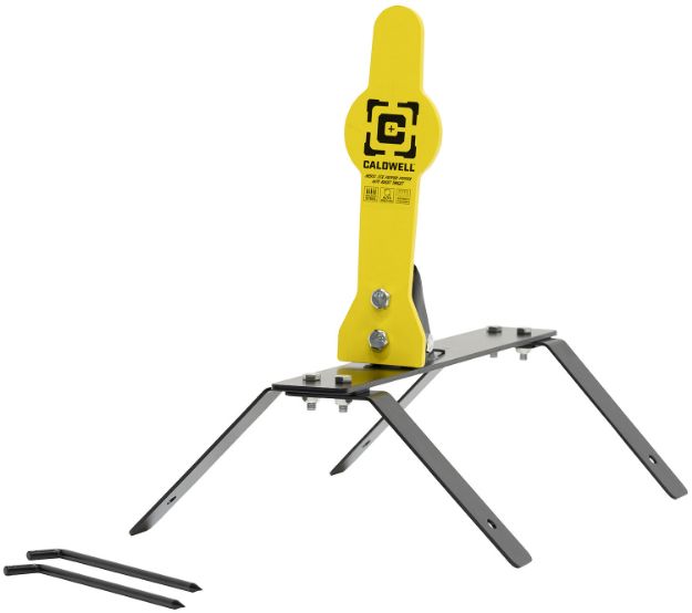 Picture of Caldwell 1178560 Auto Reset  33% Rifle Yellow AR500 Steel Pepper Popper Includes Ground Stakes