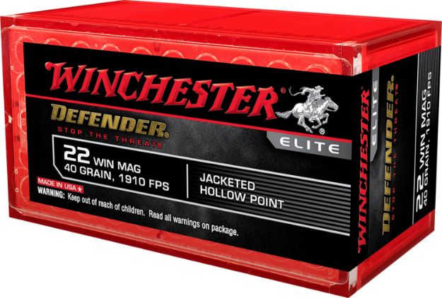 Picture of Winchester Ammo S22MPDX1 Defender  22WMR 40gr Jacketed Hollow Point 50 Per Box/20 Case