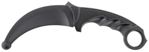 Picture of Cold Steel CS92R49 Karambit Rubber Trainer 4" Fixed Plain Black Santoprene Blade/Black Deep Checkered w/Ring Pommel Santoprene Handle