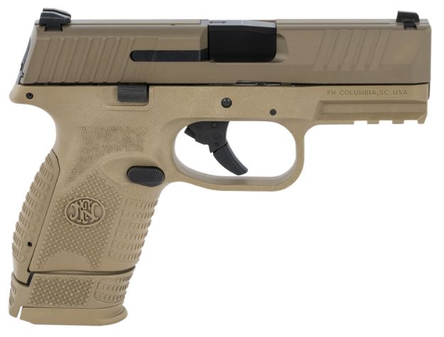 Picture of FN 66100818 509 Compact 9mm Luger 3.70" Barrel 12+1 Or 15+1, Flat Dark Earth Polymer Frame With Mounting Rail, Flat Dark Earth Stainless Steel Slide,  No Manual Safety