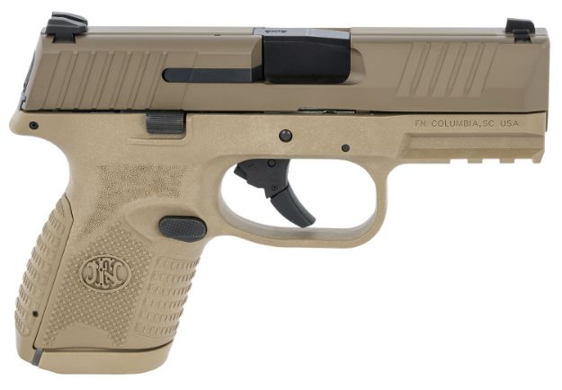 Picture of FN 66100819 509 Compact 9mm Luger 3.70" Barrel 10+1, Flat Dark Earth Polymer Frame With Mounting Rail, Flat Dark Earth Stainless Steel Slide, No Manual  Safety