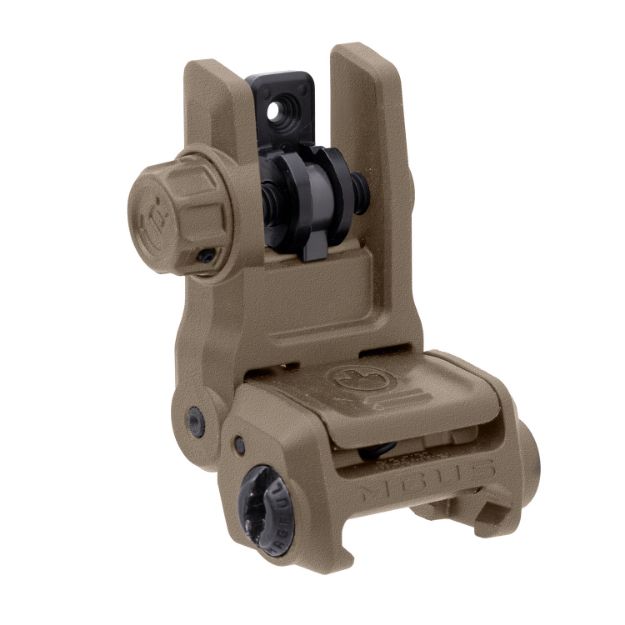 Picture of Magpul MAG1167-FDE MBUS 3 Sight Rear  Flat Dark Earth Flip Up for AR-10/AR-15/M4/M16/M110/SR-25