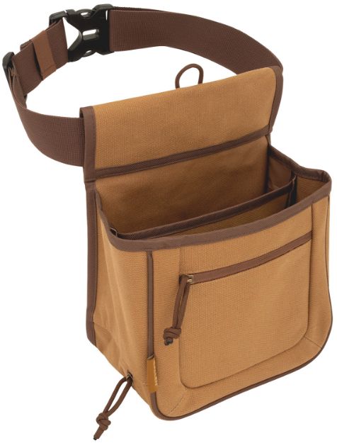 Picture of Allen 8332 Rival Double Compartment Shell Bag Tan Canvas Holds 2 Boxes of 2 3/4" 12 Gauge Shells Side By Side